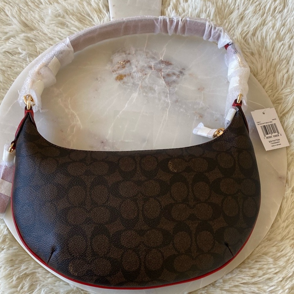 NWT Coach Payton Hobo Brown Signature Shoulder Bag - Picture 4 of 12